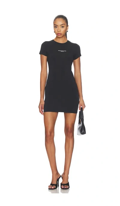 Alexander Wang Fitted Mini Dress With Logo Print In Black