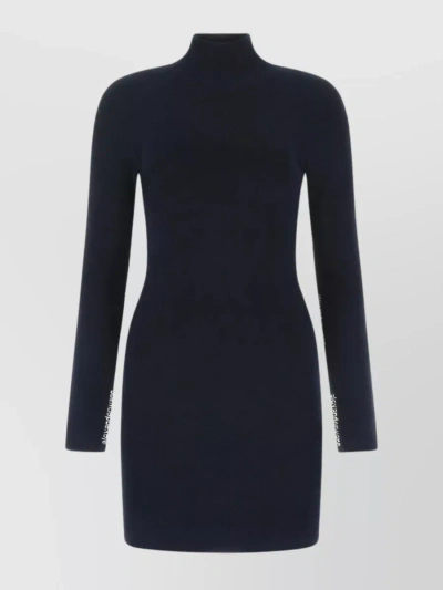 Alexander Wang Fitted Mini Dress With Raglan Sleeves In Blue