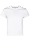 Alexander Wang Fitted Shrunken Tee With Classic Crew Neckline In White