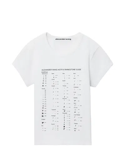 Alexander Wang Hotfix C Ard Graphic Fitted Short Sleeve Tee In White