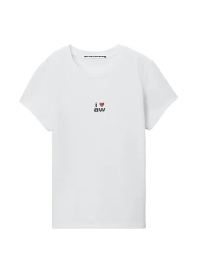 Alexander Wang Fitted Ss T-shirt W/ Valentines Graphic In White