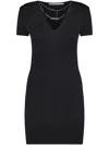 Alexander Wang Black Viscose Blend Mini Dress In Black