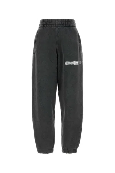 Alexander Wang Cotton Joggers With Elastic Waistband And Cuffs In Grey
