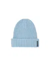 Alexander Wang Logo-patch Ribbed Beanie Hat In Blue