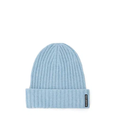 ALEXANDER WANG ALEXANDER WANG LOGO FLAG TAG RIBBED BEANIE