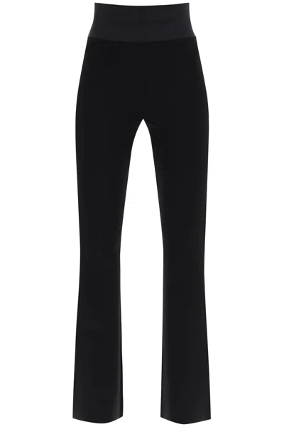 Alexander Wang Flared Pants With Branded Stripe In Black