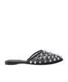 Alexander Wang Rhodes Stud-embellished Mesh Ballet Flats In Black