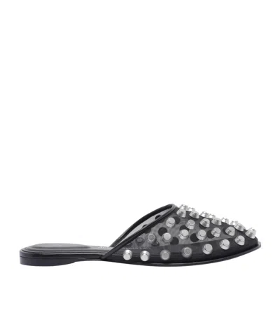 Alexander Wang Rhodes Embellished Flat Slippers In Black