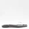 Alexander Wang Nia Ballchain Leather Sliders In Black