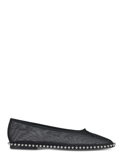 ALEXANDER WANG FLAT SHOES WITH METALLIC BALL CHAIN TRIM