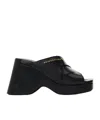 Alexander Wang Float Criss-cross Wedge Sandal In Black