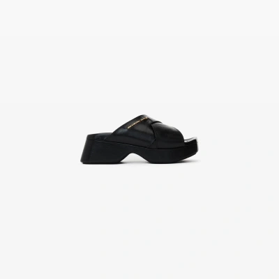 Alexander Wang Float Criss-cross Platform Sandal In Black