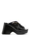 Alexander Wang Float Criss-cross Wedge Sandal In Black