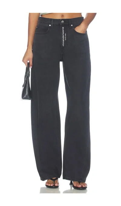 Alexander Wang Float Jeans With Hotfix Logo Fly In Black