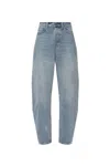 Alexander Wang Float Mid-rise Relaxed Jeans With Crystal Beltloops In Blue