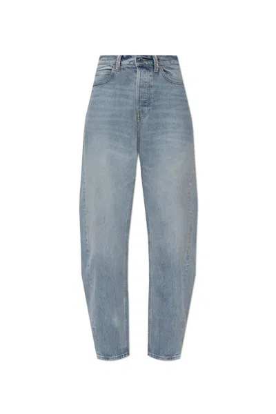 Alexander Wang Float Mid-rise Relaxed Jeans With Crystal Beltloops In Blue