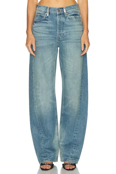 Alexander Wang Float Mid Rise Relaxed Wide Leg In Blue
