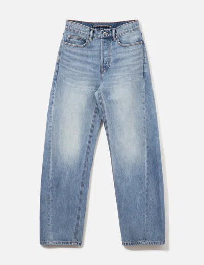 Alexander Wang Float Mid-rise Relaxed Jean With Logo Shadow Pocket In Blue/蓝色/藍色/블루/ブルー