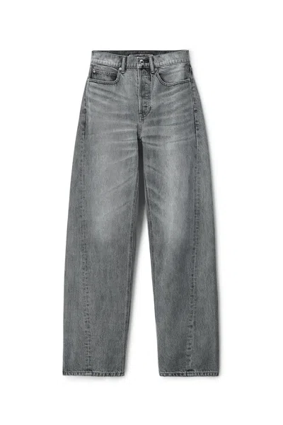 Alexander Wang Float Shadow Pocket Mid-rise Relaxed Jean Washed Grey In Gray