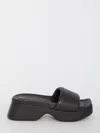 Alexander Wang Float Logo-debossed Platform Slides In Black