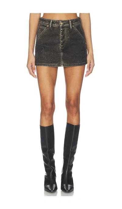 Alexander Wang Flocked Carpenter Skort In Black