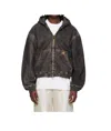 Alexander Wang Black Flocked Oversized Carpenter Jacket In Black