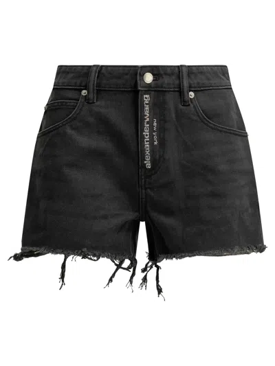 Alexander Wang "fly" Five Pocket Shorts In Blue