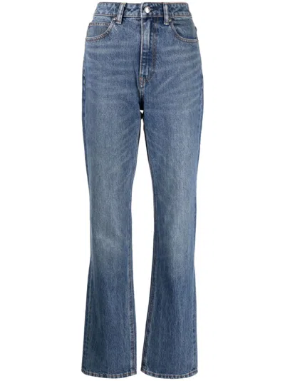 Alexander Wang Stacked High-rise Slim Jeans In Blue