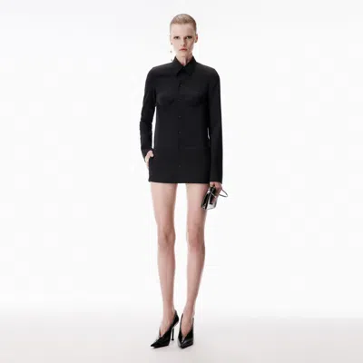 Alexander Wang Foam Hem Shirt Dress In Gray