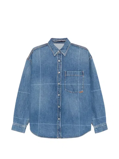 Alexander Wang Vintage-effect Denim Foldline Shirt In Multi