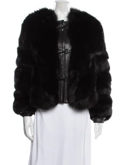 Pre-owned Alexander Wang Fox Fur Jacket In Black