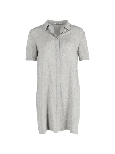Pre-owned Alexander Wang Fray Detail Shirt Dress In Gray