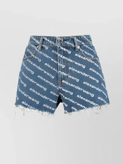 ALEXANDER WANG FRAYED HEM BELT LOOP SHORTS