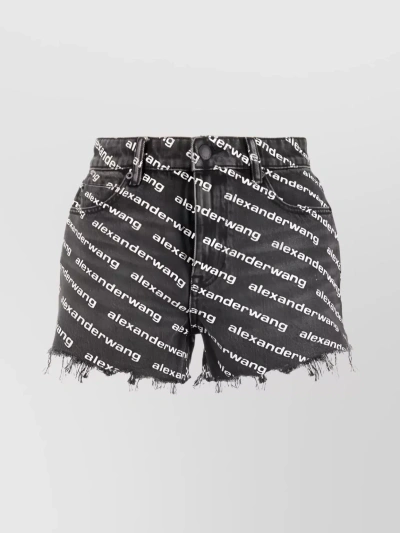 ALEXANDER WANG FRAYED HEM FIVE-POCKET SHORTS