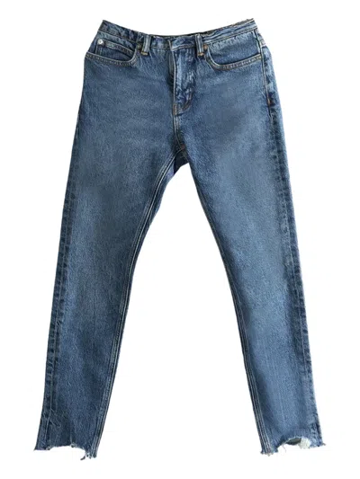 Alexander Wang Frayed-hem Jeans In Blue