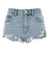 Alexander Wang Denim Shorts With Distressed Detailing And Frayed Hem