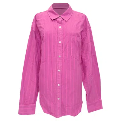 Alexander Wang Frayed-edge Boyfriend Shirt In Pink Cotton