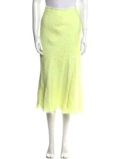 Pre-owned Alexander Wang Fringe Trim Accent Midi Length Skirt In Green