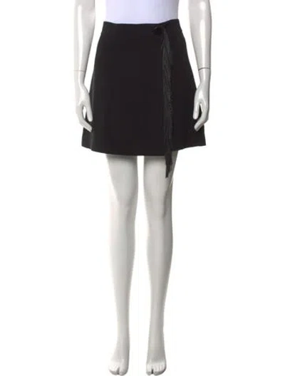 Pre-owned Alexander Wang Fringe Trim Accent Mini Skirt In Black
