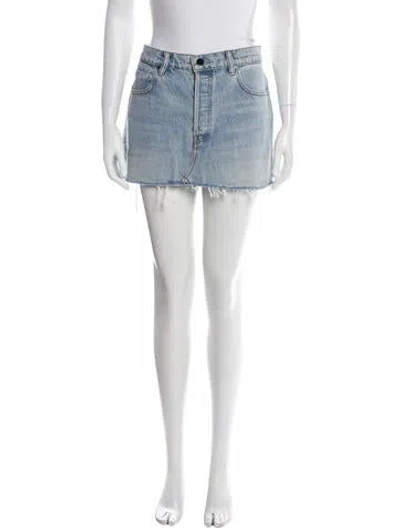 Pre-owned Alexander Wang Fringe Trim Accent Mini Skirt In Blue