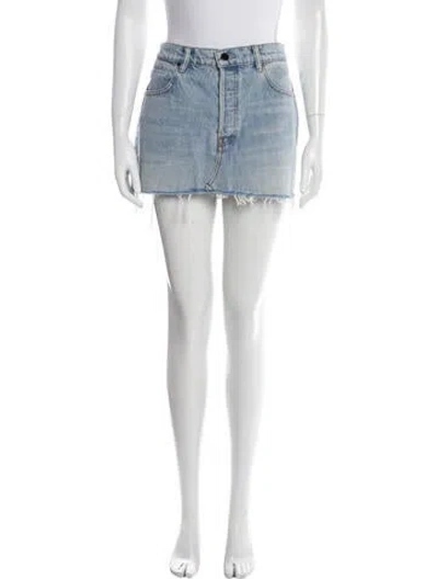 Pre-owned Alexander Wang Fringe Trim Accent Mini Skirt In Blue