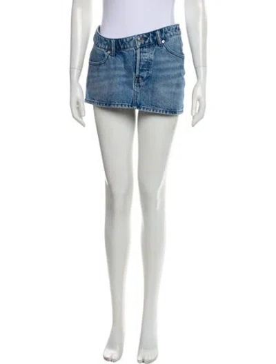 Pre-owned Alexander Wang Fringe Trim Accent Mini Skirt In Blue