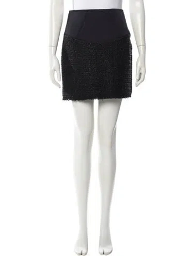 Pre-owned Alexander Wang Fringe Trim Accent Mini Skirt In Gray