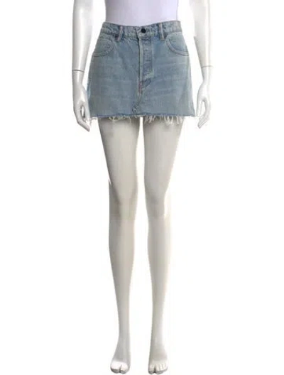 Pre-owned Alexander Wang Fringe Trim Accent Mini Skirt W/ Tags In Blue