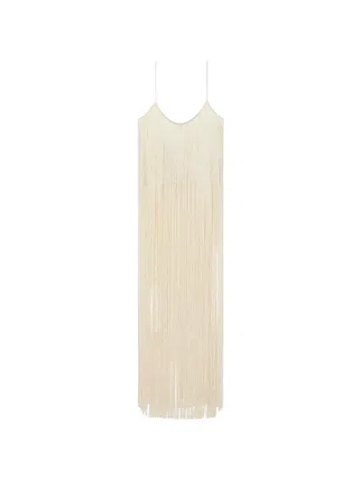 Pre-owned Alexander Wang Fringed Cropped Dress In Neutral