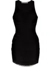Alexander Wang Fringed Scoop-neck Minidress In Black