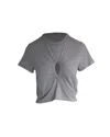 Alexander Wang Front Cut-out T-shirt In Grey Cotton In Grey