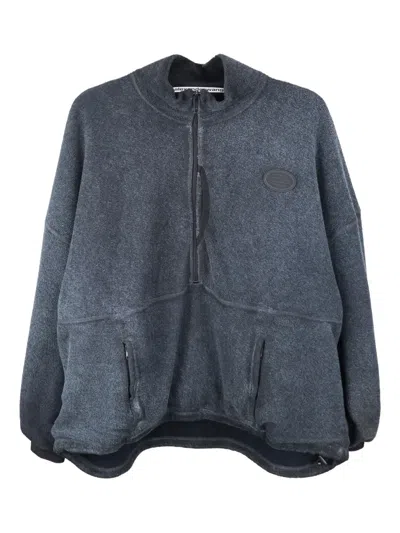 Alexander Wang Funnel-neck Half-zip Sweatshirt In Blue