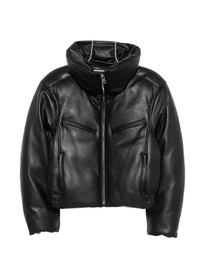 Alexander Wang Funnel-neck Padded Jacket In Black