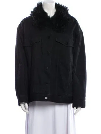 Pre-owned Alexander Wang Fur Jacket In Black
